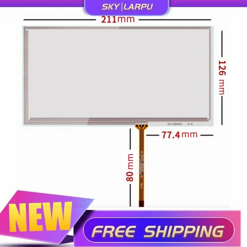 New 9''Inch 4 Wire Resistive Touch Screen For HSD090IDW1 AT090TN10 12 Handwriting Touchscreen Panel Glass 211mm*126mm