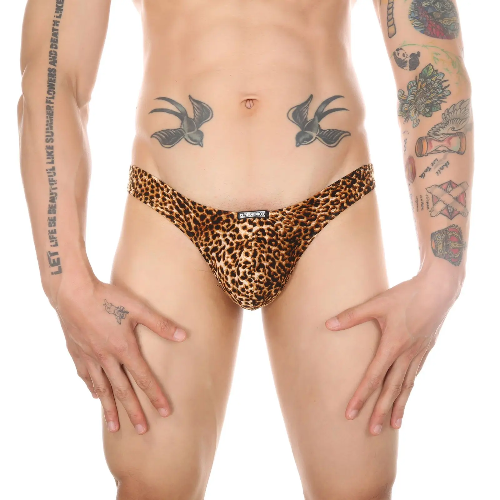 

Mens Underwear Thongs Sexy Tanga T-back Hombre Men G-strings Leopard Thong Lingerie Briefs Pouch Underpants Gay Slips Lingerie