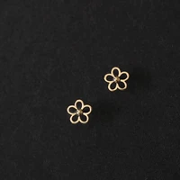 925 sterling silver hollow cute flower stud earrings for girl student temperament exquisite jewelry gift