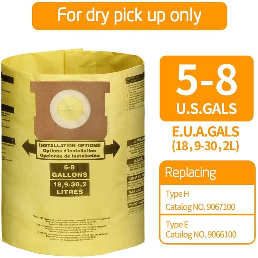 5 упаковок вакуумных пылевых фильтровальных мешков для пылесосов влажной и сухой