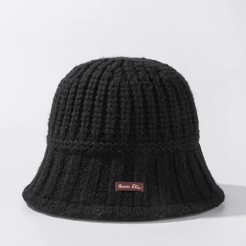 Вязаная рыбацкая шапка с большой окружностью головы женская зима 2024 новая