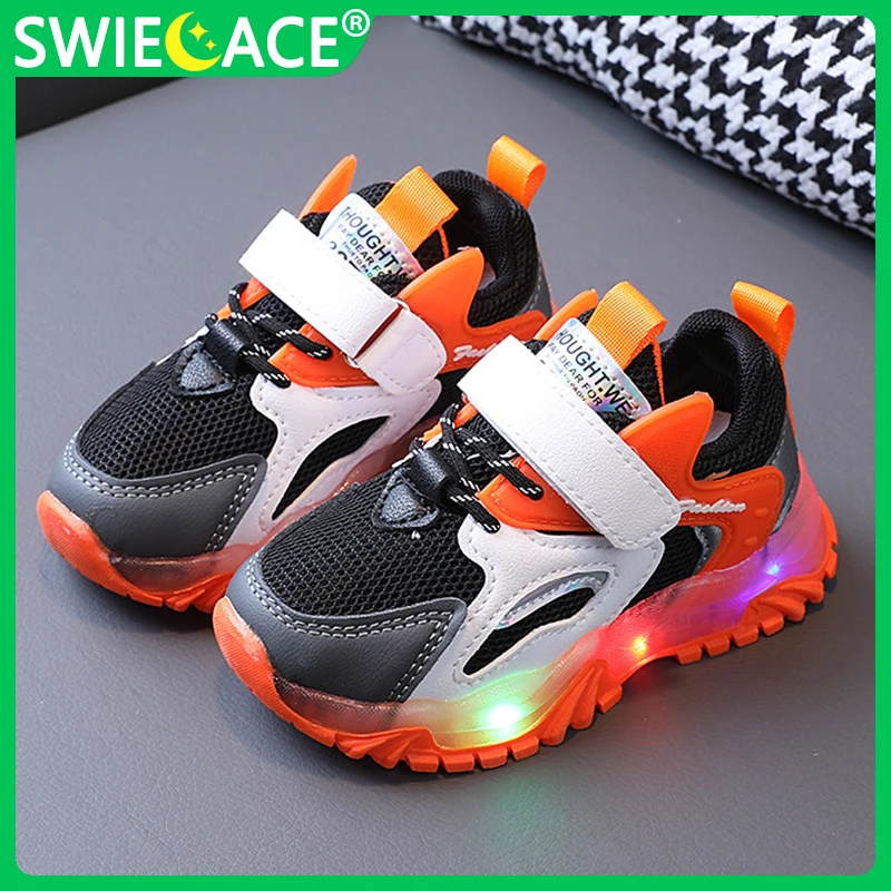 

Size 21-30 Baby Girls LED Luminous Sneakers Kids Glowing Casual Shoes Anti-slippery Sports Shoes with Lights zapatillas bebe