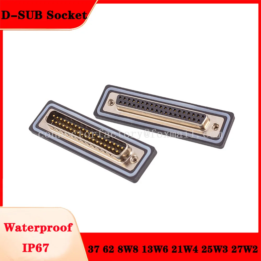 Водонепроницаемый разъем D-SUB IP67 DB8 13 21 25 27 37 62 ядра штекер гнездо сварочный тип