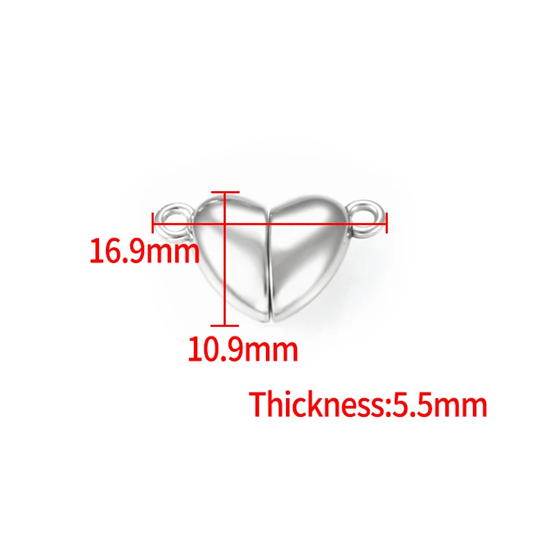 Stainless Steel Heart-Shaped Strong Magnet Clasps Jewelry Making Supplies Accessorie DIY Necklace Bracelet Fashion Connectors