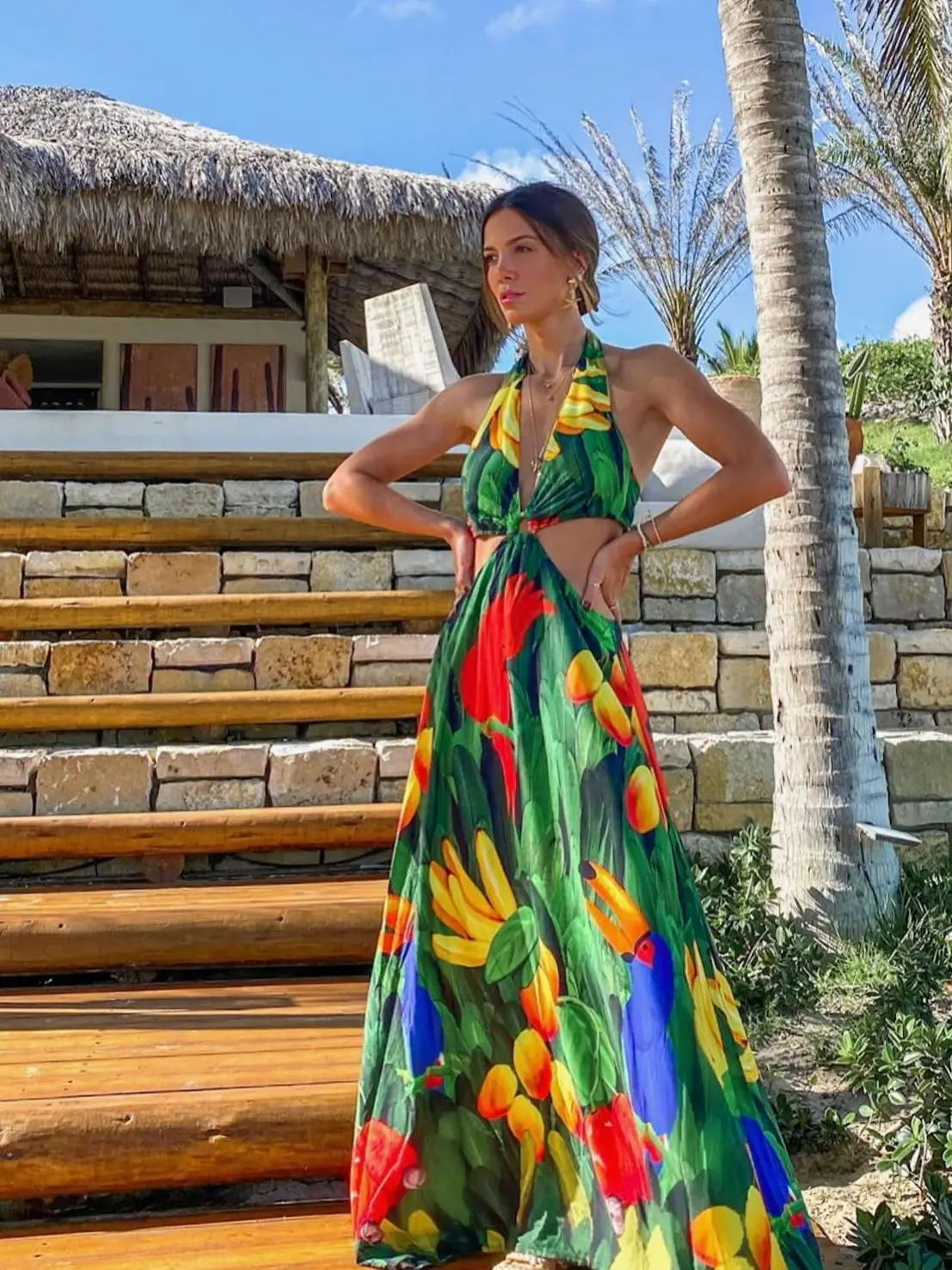 

2023 Summer Women's Swimsuit Cover up Printed Bikini Swimsuit Cover-ups Elegant Dress Tunic Women Beach Dress Long Dresses