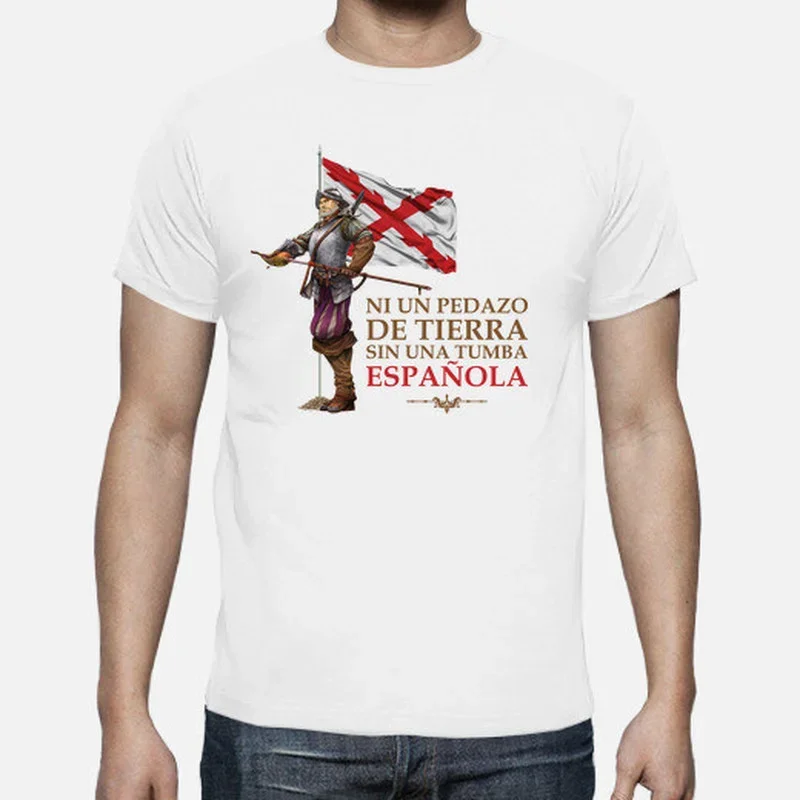 Фото Футболка Motto Thirds of Flanders España с коротким рукавом, повседневные рубашки в стиле Харадзюку из 100% хлопка для мужчин, размер S-3XL №3