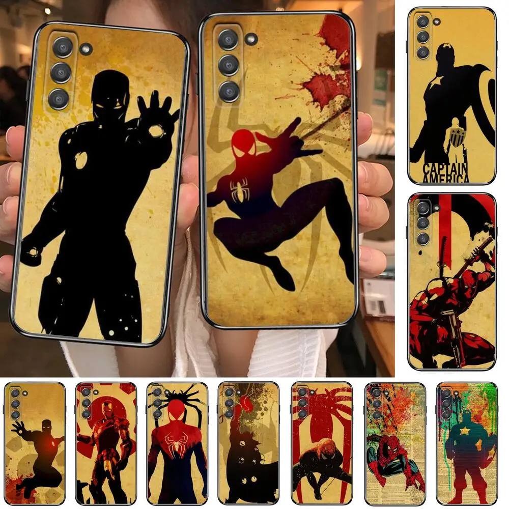 

Retro Marvel Iron Man Spiderman Phone cover hull For SamSung Galaxy s6 s7 S8 S9 S10E S20 S21 S5 S30 Plus S20 fe 5G Lite Ultra Ed