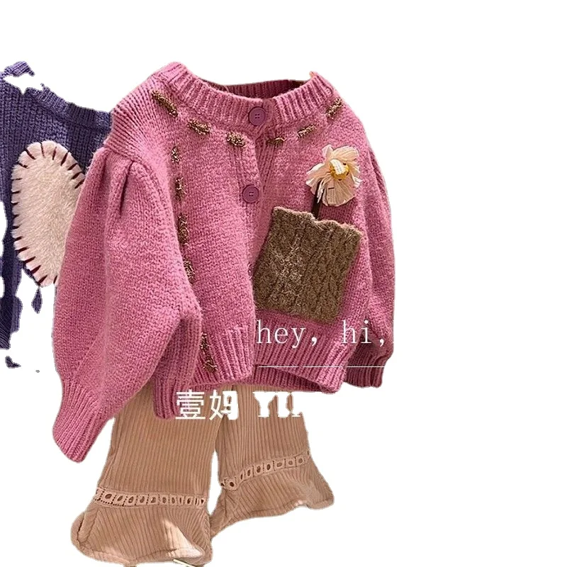 

Sweater Cardigans Pullover Floral Sweet Lovely Cute Fashion Casual Thick Warm Comfortable Unique Modern Children Girls Kids