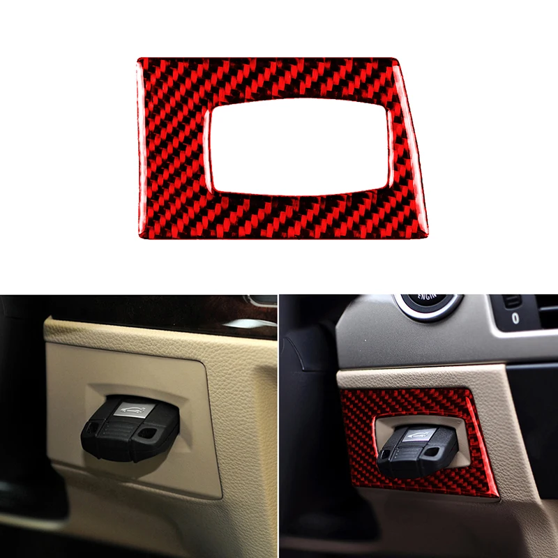 

Car Interior Ignition Switch Key Hole Cover Decorative Trim Carbon Fiber Left-hand Drive for BMW 3 Series E90 2005-2012