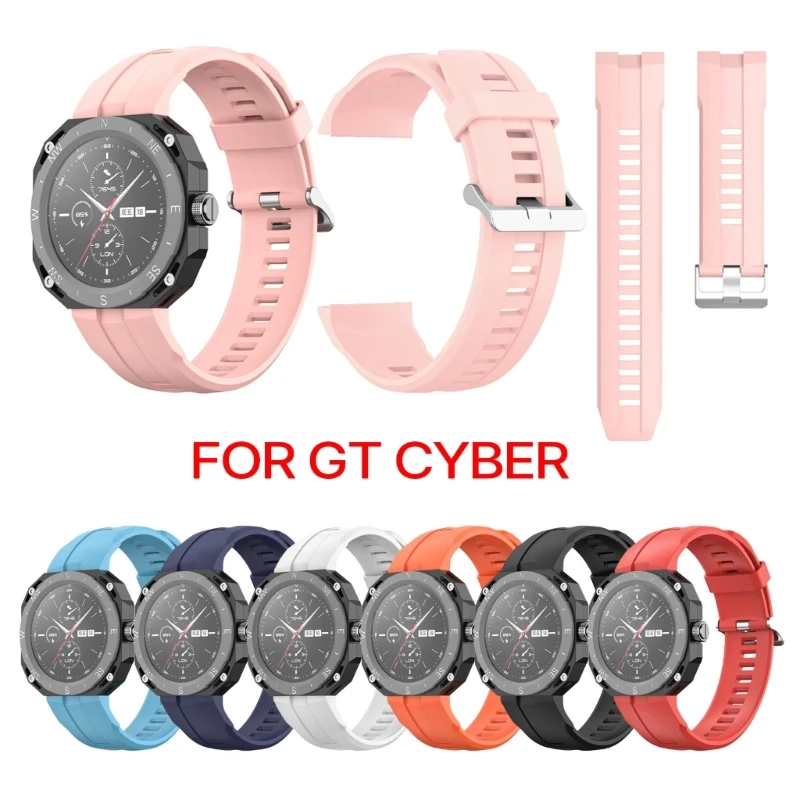 

Водонепроницаемый браслет с силиконовым ремешком, прочный, совместим с умными часами Gt Cyber, модный ремешок с ремешком, браслет с защитой от ц...