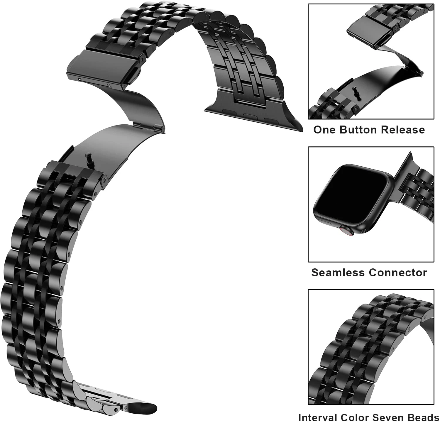 Фото Браслет из нержавеющей стали для Apple Watch Ultra, металлический ремешок для iWatch Serie10 9 4 5 SE 6 7 8, 49 мм 45 мм 41 мм 44 мм 40 мм 42 мм 46 мм №2