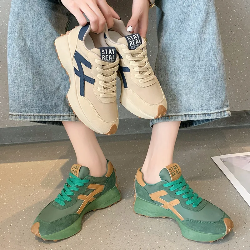 

Женские кроссовки на толстой вулканизированной подошве, роскошные повседневные кроссовки с вафельным узором, обувь для пожилых пап, для бе...