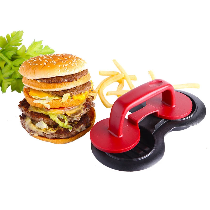 Двойное отверстие пресс для гамбургеров мяса говядины плита барбекю