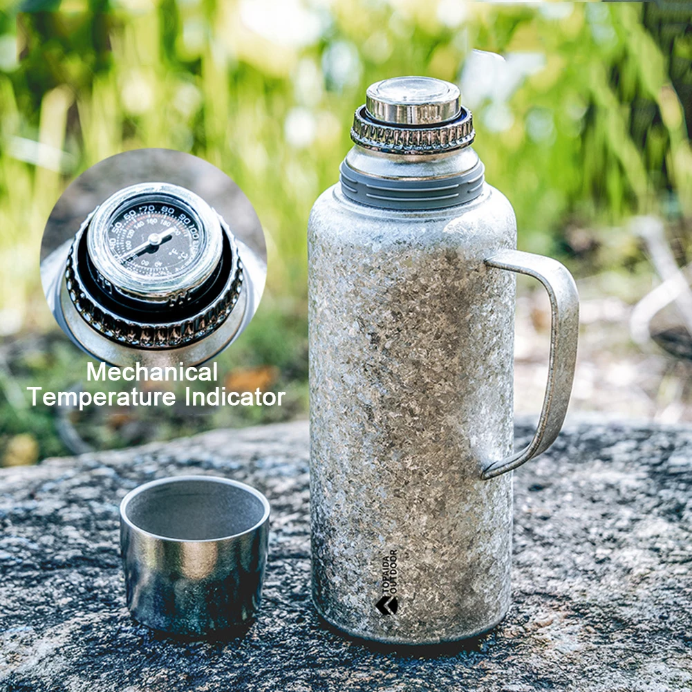Титановый термос с двойными стенками, 1000 мл, чайник, заварочный чайник, 1 л, большая емкость, вакуумная изоляционная бутылка для воды, термостойкая