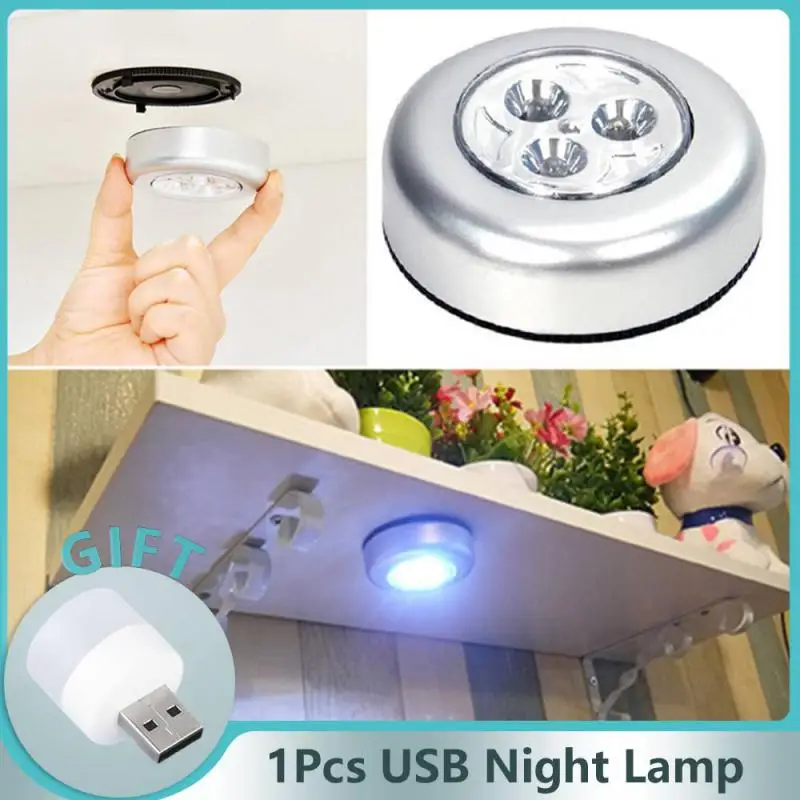 

Mini LED Touch Control Night Light Wardrobe Bedroom Stairs Kitchen Wireless LED Cabinet Light Battery Powered Closet Wall Light