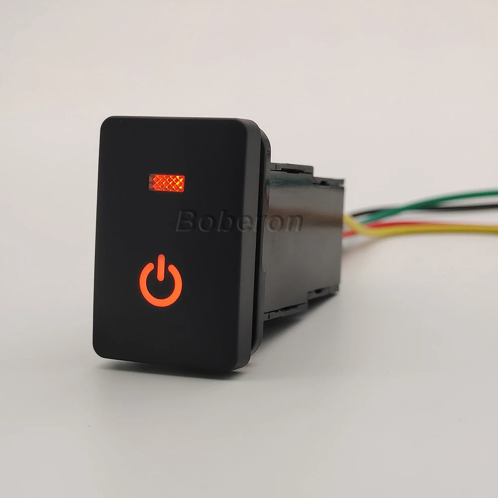 Автомобильная светодиодная кнопка включения/выключения питания с проводом для
