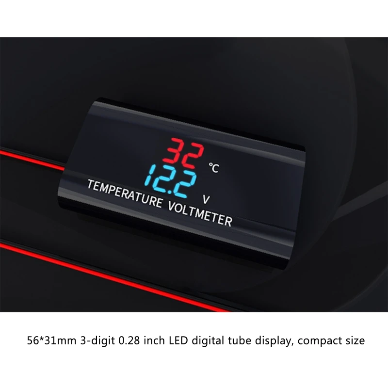 

LED Display Car Water Temperature Gauge Voltmeter Thermometer Portable Dropship