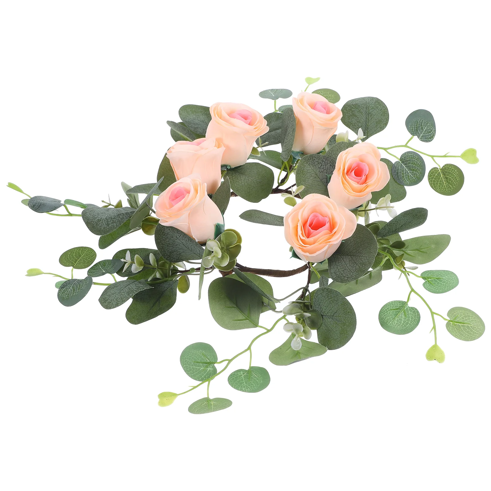 

Candlestick Garland Red Rose Garlandations Artificial Ring Roses Ornament Prop Party Decor