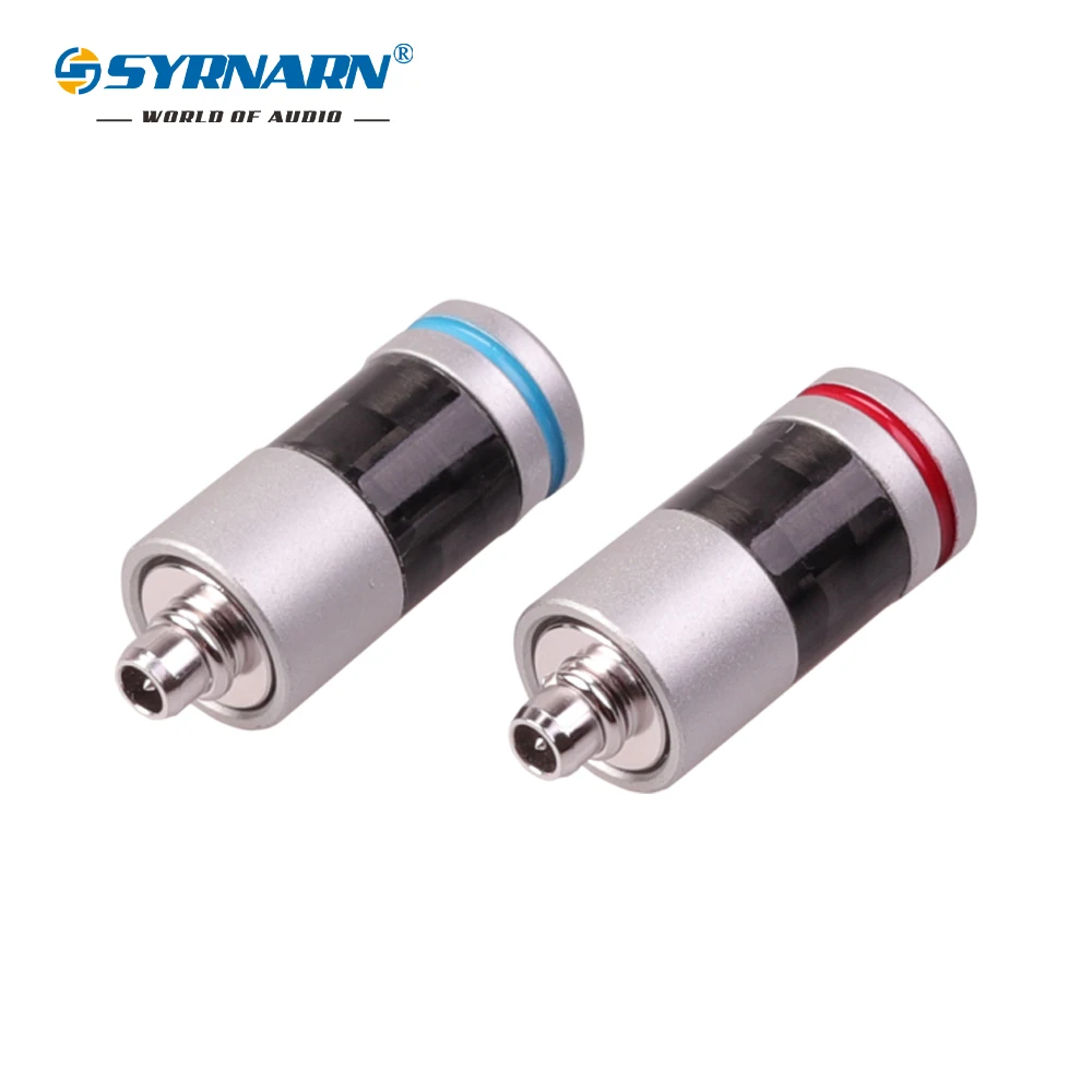 

SYRNARN 2pcs/1pair MMCX Plug Carbon Fiber Rhodium Plated Headphone Pin Jack for SE846 SE535 UE900 UE315 to 3.5mm Cable