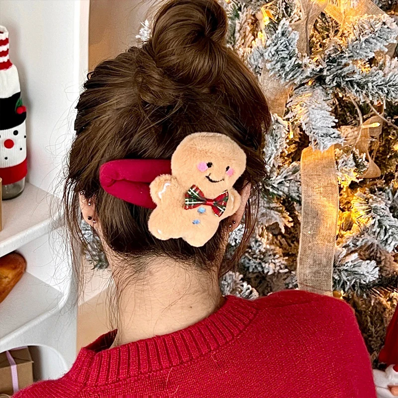 Рождественские плюшевые заколки для волос куклы снеговик рыжий человек заколка