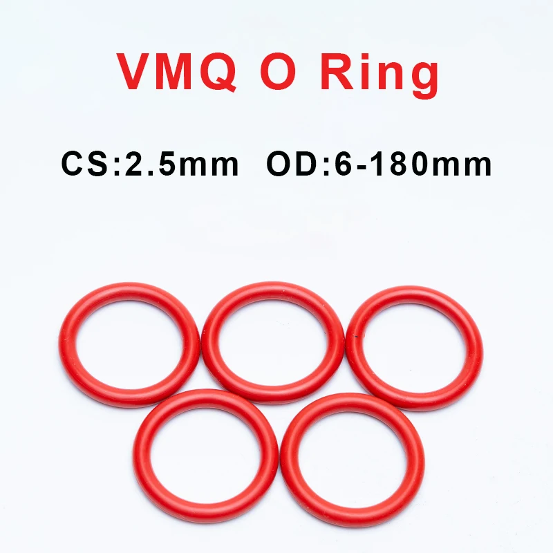 

Красное Силиконовое уплотнительное кольцо, прокладка CS 2,5 мм OD 6-180 мм VMQ, уплотнительная шайба пищевого класса, маслостойкое изоляционное резиновое уплотнительное кольцо