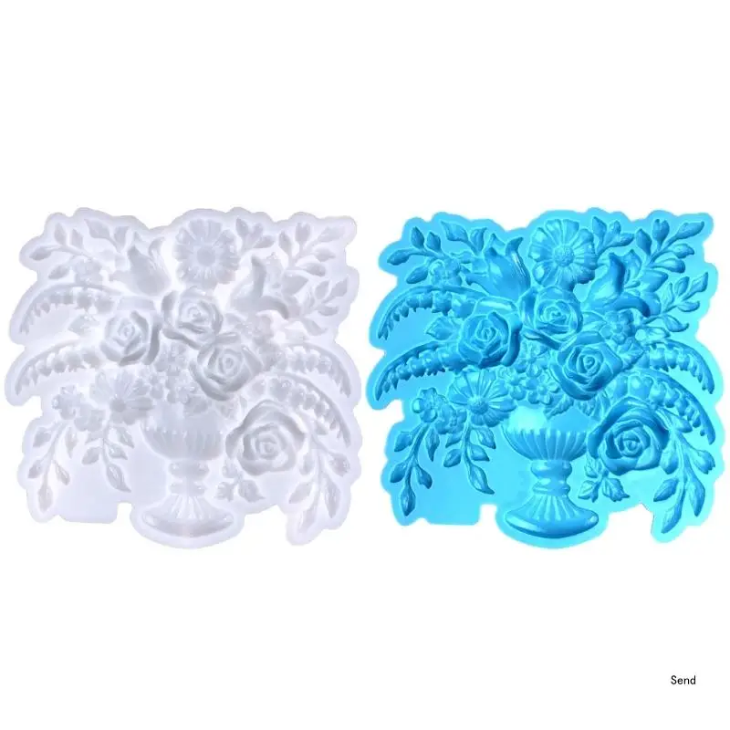 

Форма для цветочного горшка с розой, смоляная форма, антипригарная силиконовая форма для украшения дома, легко моется