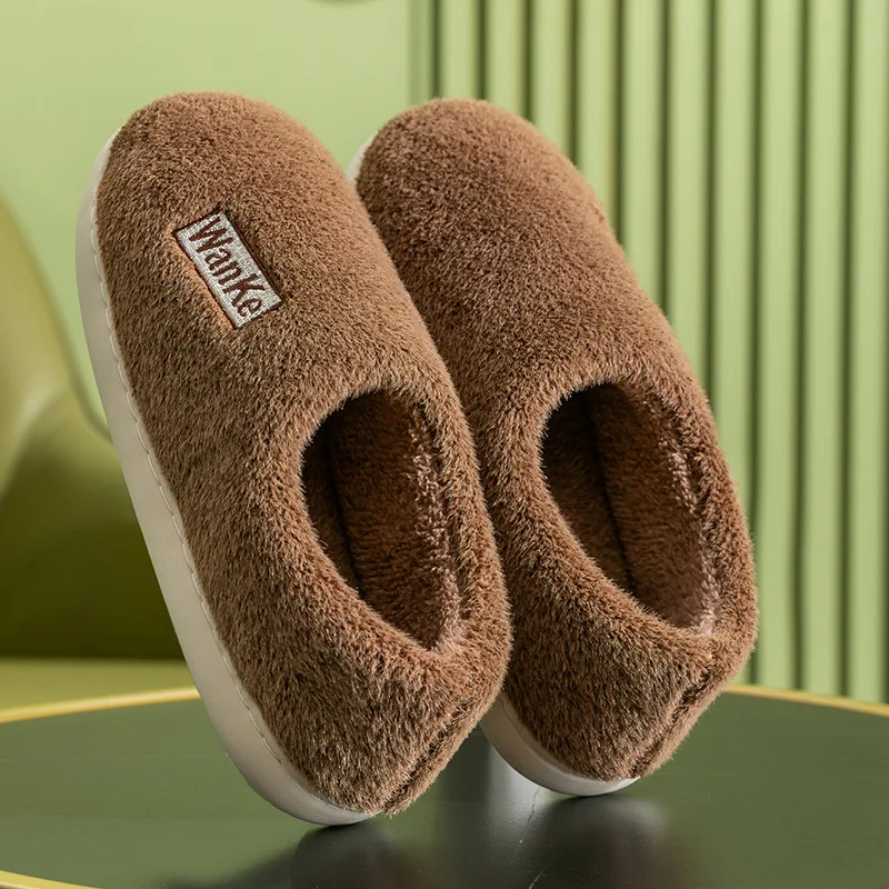 2022 New Women's Winter Home Slippers Solid Color Simple Non-slip Soft PVC Warm Home Slippers Indoor Bedroom Couple Floor Shoes