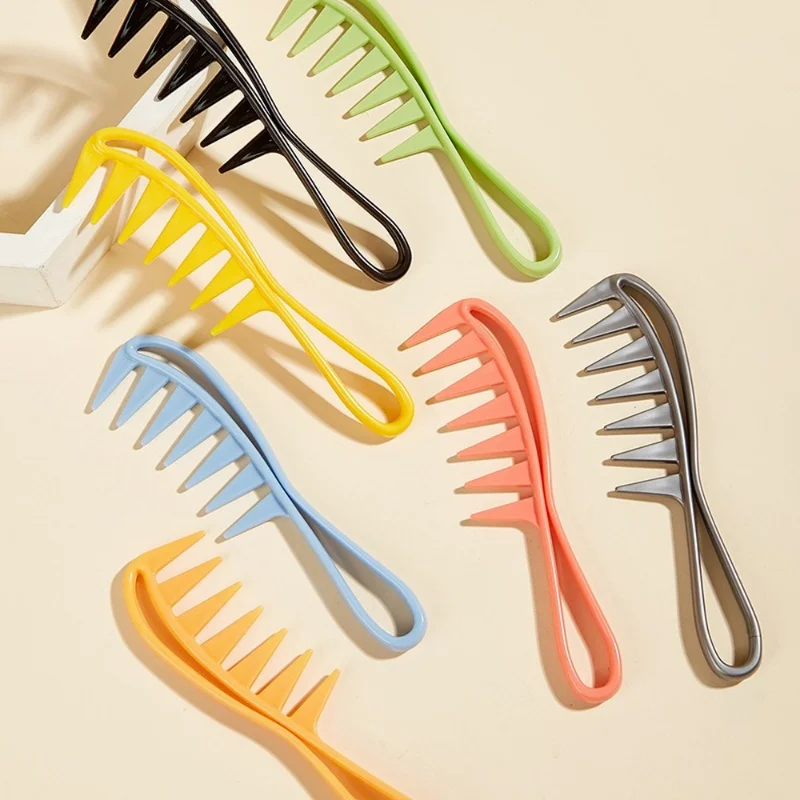 

New 2021 Large Wide Tooth Combs Of Hook Handle Detangling Reduce Hair Loss Comb Pro Hairdress Salon Dyeing Styling Brush Tools