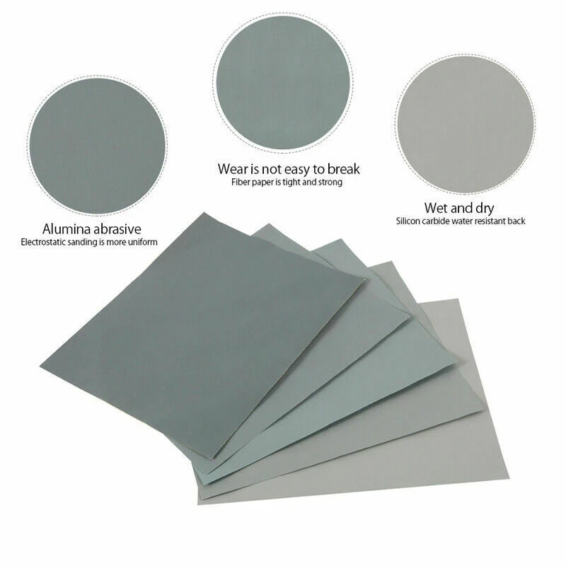 

5Pcs/Set Sandpaper Sheets Assorted Grit Sand Wet Dry Sandpaper Sanding Paper Sheets Abrasive Tool For Wood Automotive Metal