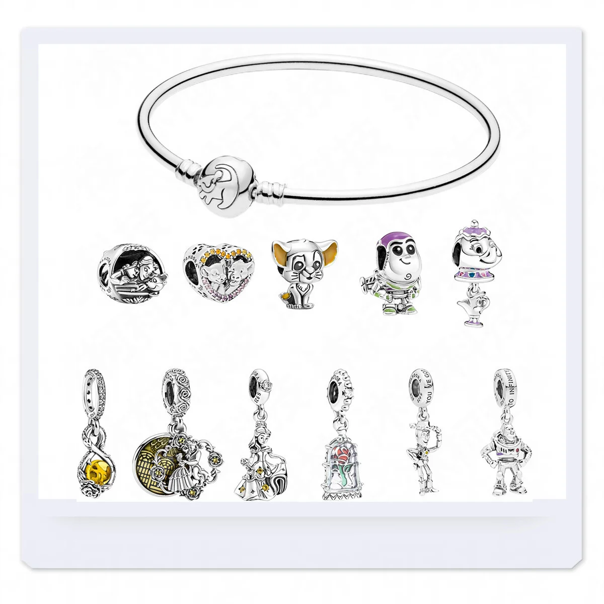 2022 New Arrival Charms for Pandora Jewelry Bracelet Beads Apple Frozen Olaf Elsa Simba Bella Bestia in Bulk Women DIY BOY Gift
