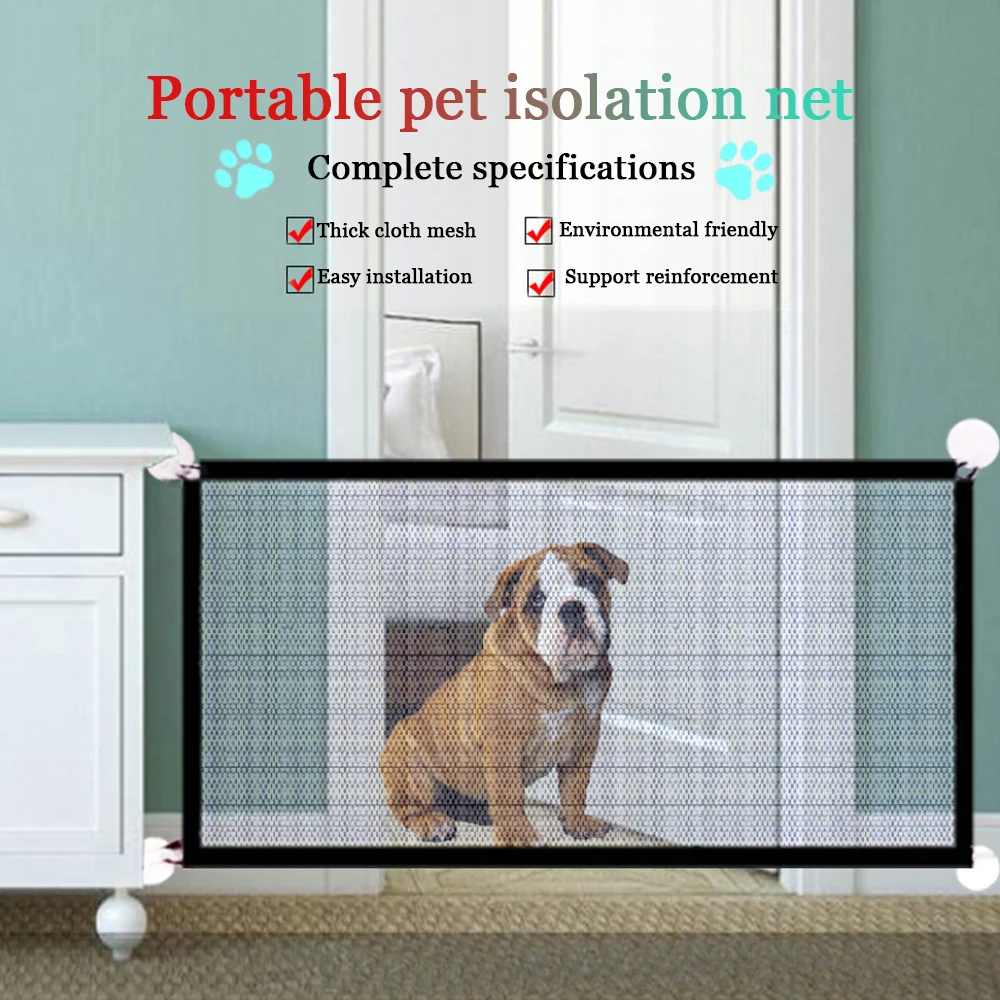 

Dog Gate Portable Foldable Ingenious Enclosure Protect Safety Mesh Net Isolation Barrier Fence for Indoor and Outdoor Pet Mesh