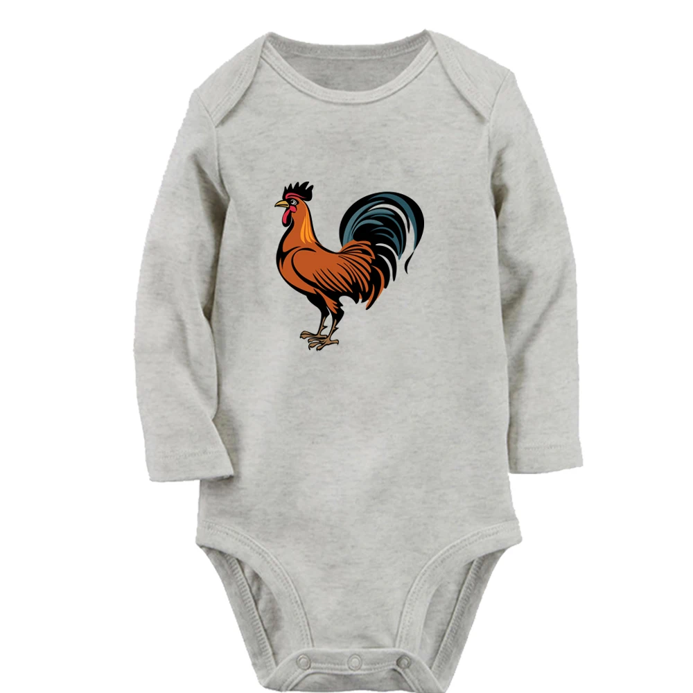 

Новинка, милый детский комбинезон iDzn с изображением петуха с животными, комбинезон для мальчиков и девочек с забавным принтом, комбинезон для младенцев с длинными рукавами, детская мягкая одежда