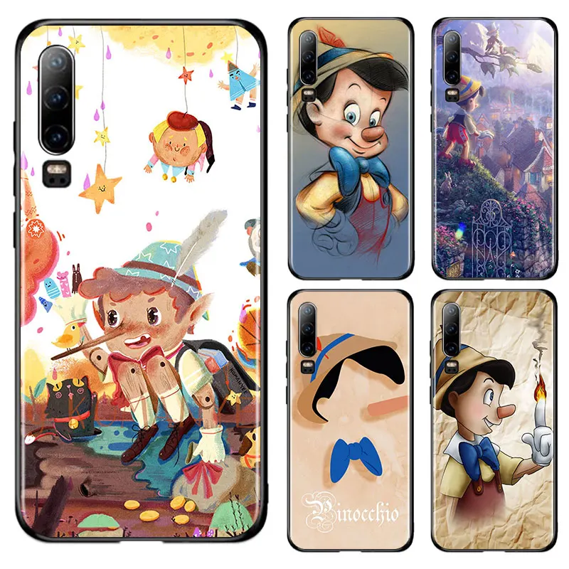 

Pinocchio Phone Case For Huawei P10 P20 P30 P40 P50 lite Pro lite E P Smart Z Black luxury Silicone Cover Funda Soft Capa Back
