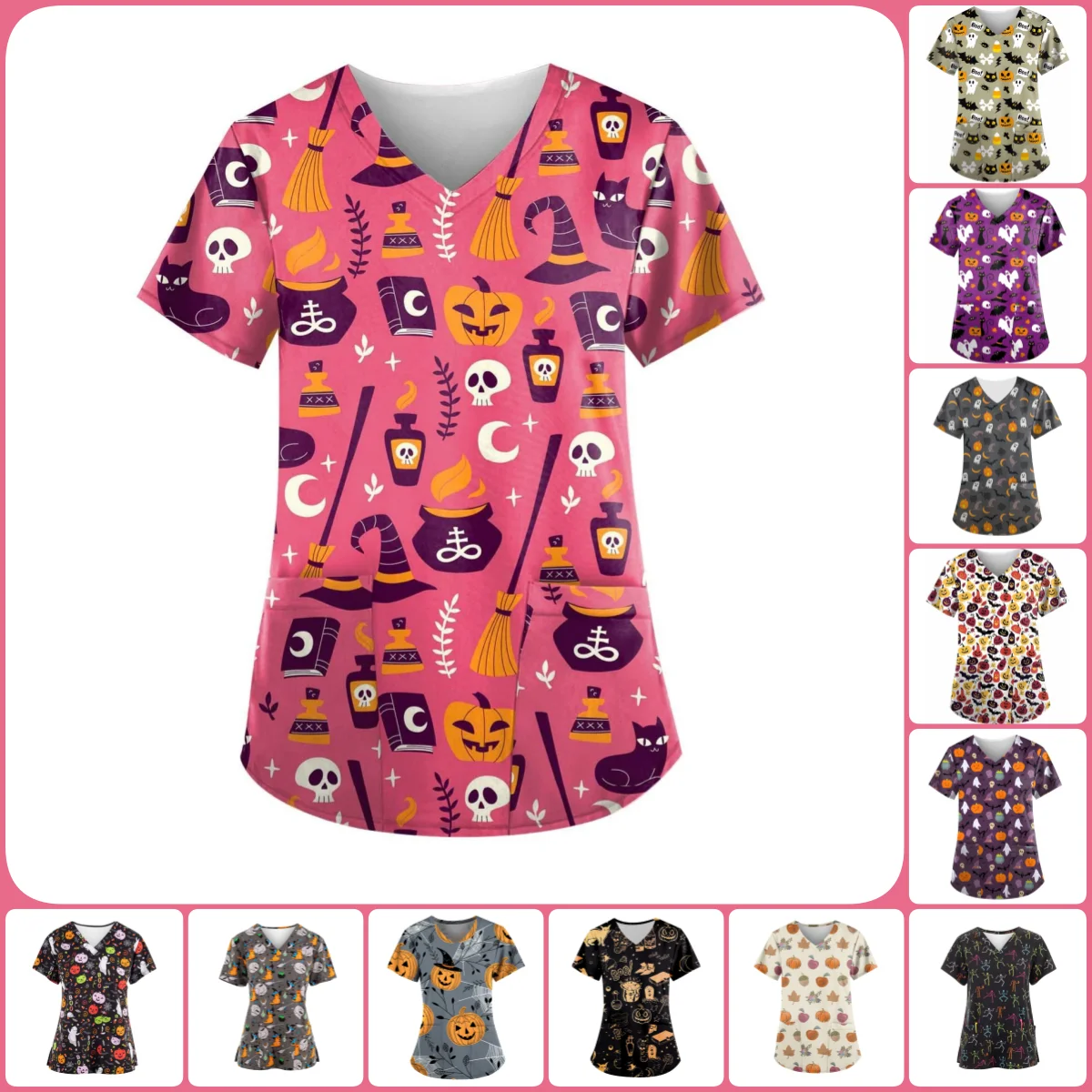 Женская Больничная Униформа с рисунком тыквы на Хэллоуин футболка для кормления