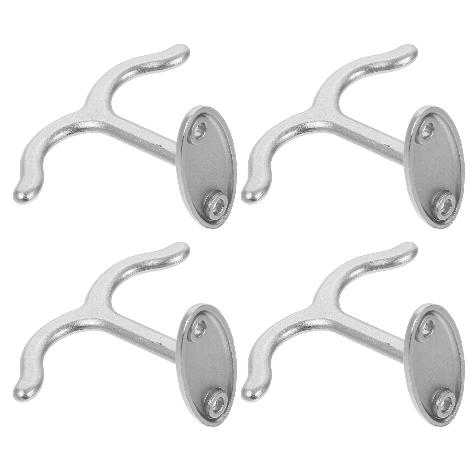 

4 Pcs Ceiling Double Claw Hook Key Holder Zinc Alloy Hats Locker Closet Two Prong Wardrobe Hooks Keys