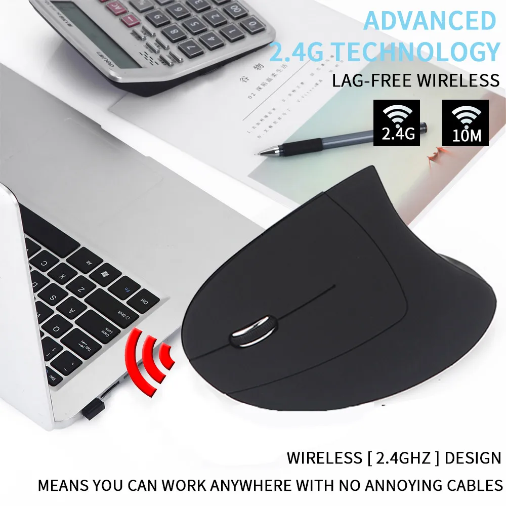 

Ergonomic Vertical Mouse 2.4G Wireless Left Hand Optical mouse 6D 1600DPI Gaming Mouse Gamer Mause mice For Laptop PC
