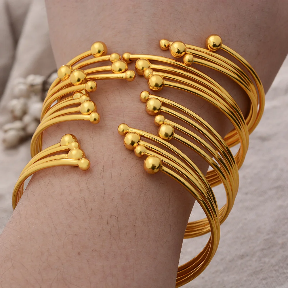 

Bengal Africa Luxury Dubai Gold Color Bangles For Women Girl Jewelry Saudi Arab Bracelets Habesha Indian Bride Gift