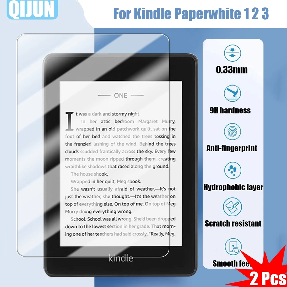 

Tablet Tempered glass film For Kindle Paperwhite 1 2 3 th Explosion proof and scratch resistant waterpro Anti fingerprint 2 Pcs