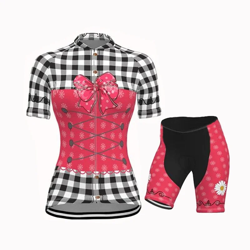 Розовый комплект велосипедного трикотажа женская велосипедная рубашка одежда