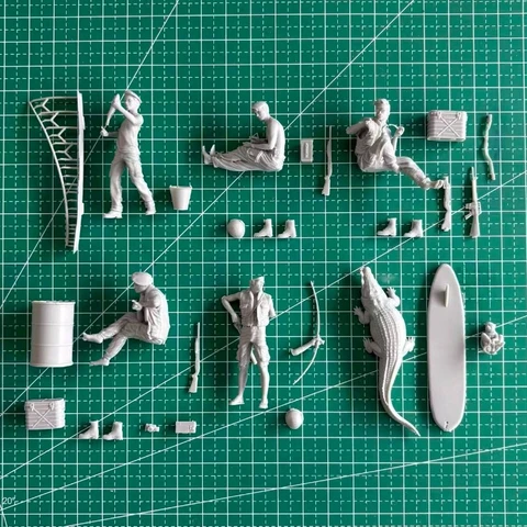 JIJIE 1/35 Смола Фигурки Экипажи Животные 5 шт