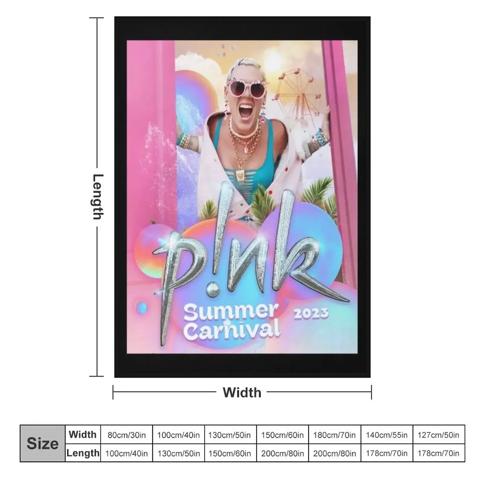 Розовый летний тур 2023 классическая футболка с карнавалом одеяло теплый зимний