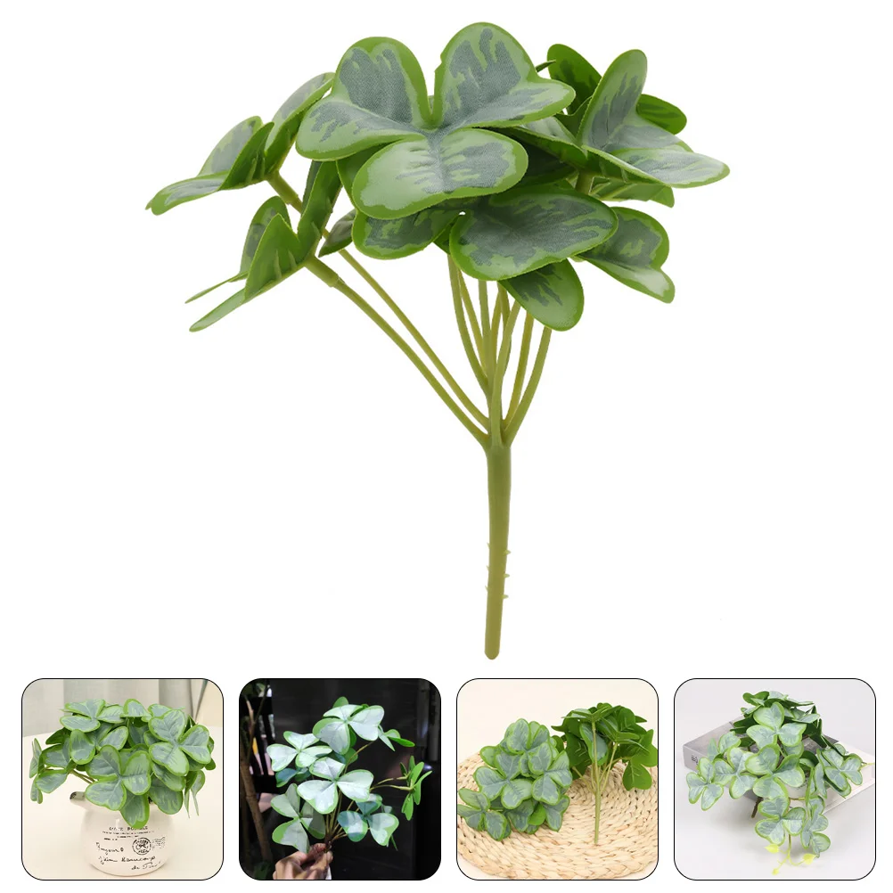 

Shamrock Artificial Fake Greenery Decor Leaf Faux Live Dracaena Stems Vase Green Branch Flowers Picks Bouquet Bouquets Bush S