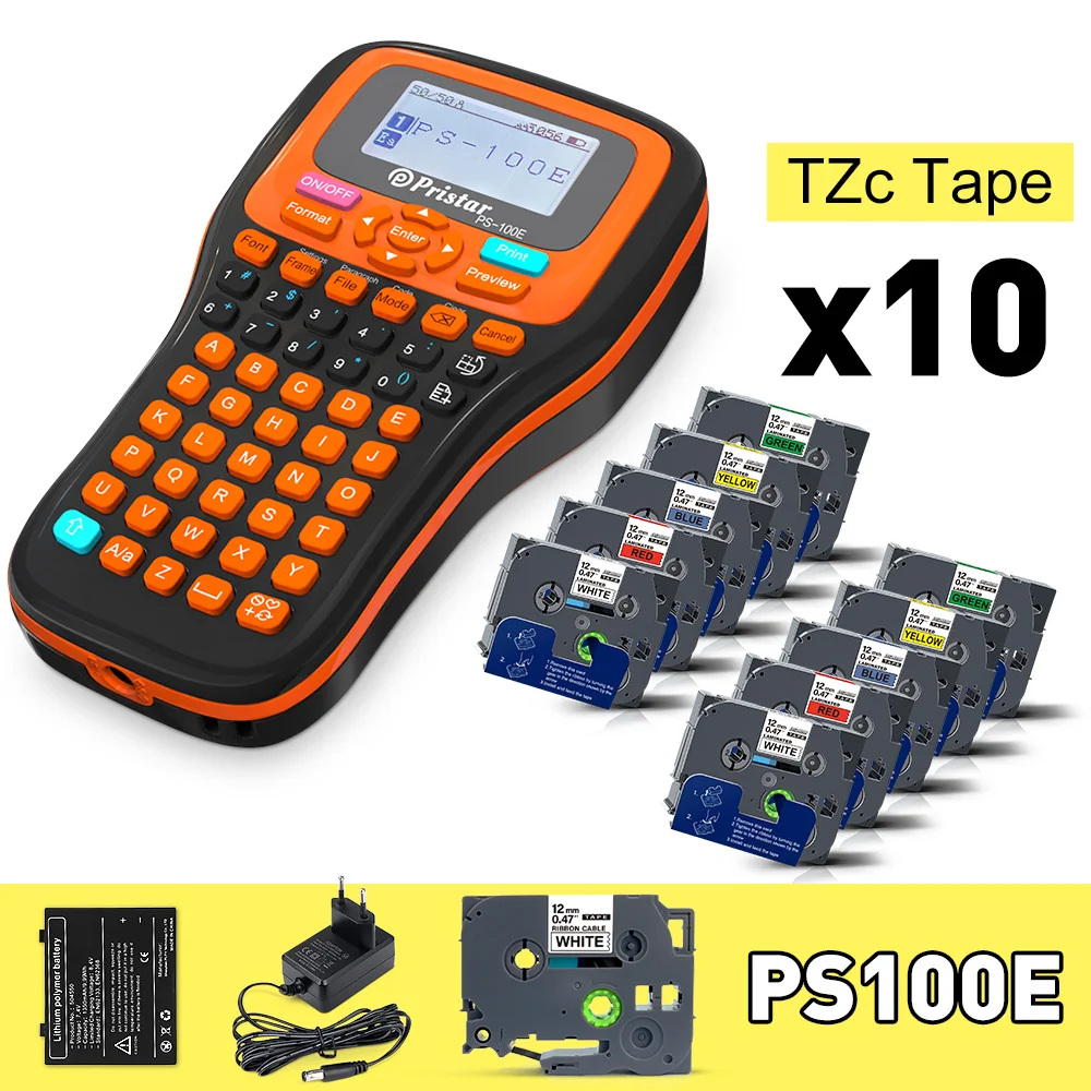 

10PK ленты для этикеток для PS100E, производитель промышленных этикеток, автоматическая резка, беспроводной принтер для этикеток, замена маркир...