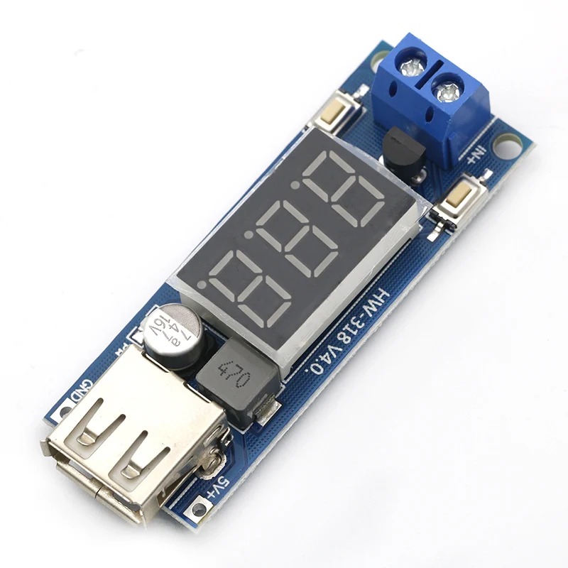 usb car charger led step down buck converter voltmeter module low power dc 4 5 40v to 5v 2a high efficiency low ripple board free global shipping