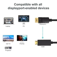 1080p 60hz displayport to hdmi adapter cable male to male gold plated dp to hdmi cable for pc laptop hd projector 1 8m 3m