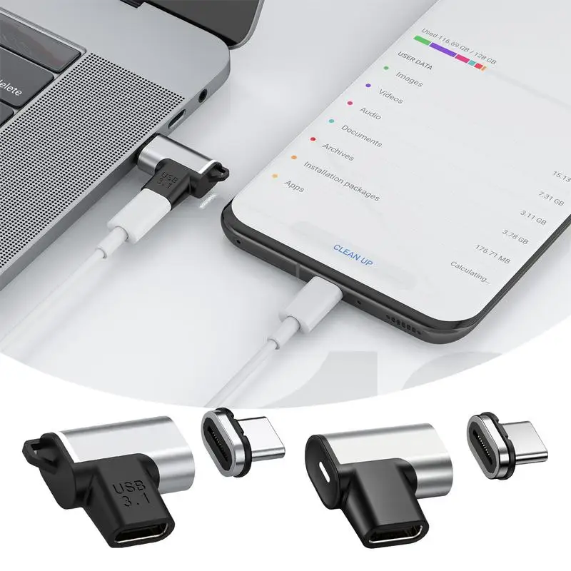 

Магнитный адаптер USB Type C, 24 контакта, 4K @ 60 Гц, USB 100, Магнитный адаптер USB C, 10 фунтов, PD Вт, быстрая зарядка, разъем Type C, синхронизация данных