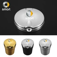 for smart fortwo forfour 453 451 450 car accessories car logo car ashtray with led light car logo metal liner creative ashtray