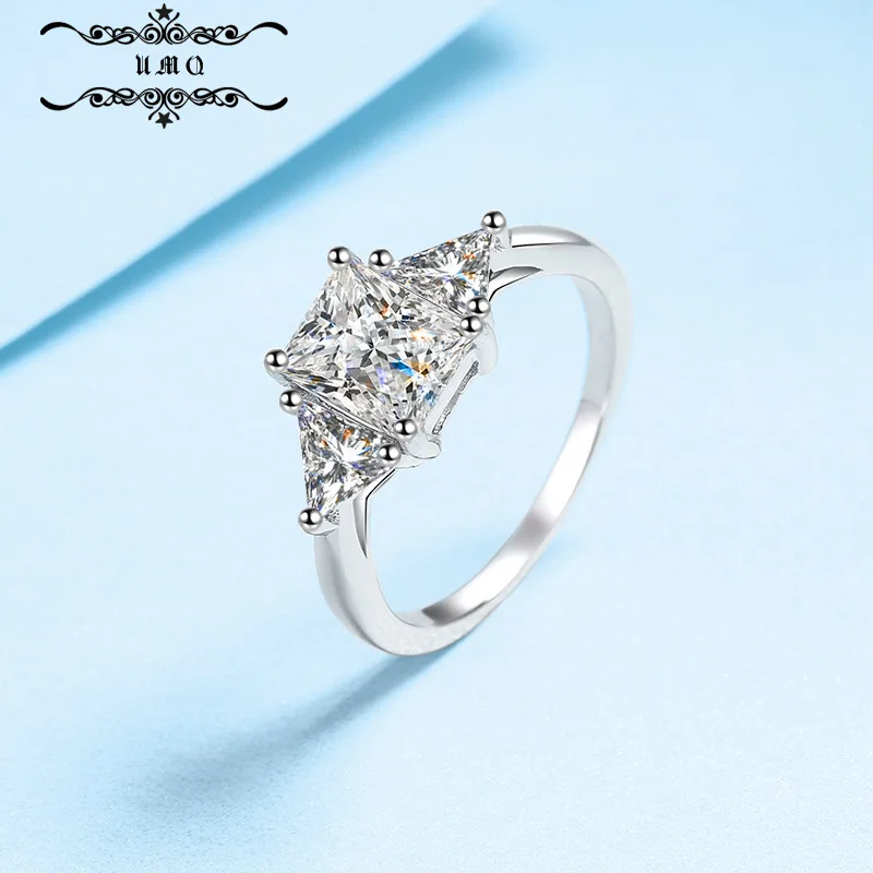 

3.0 Ct De Color Radiant Cut Moissanite Engagement Band Real 18k White Gold Plated for Women Best Gift