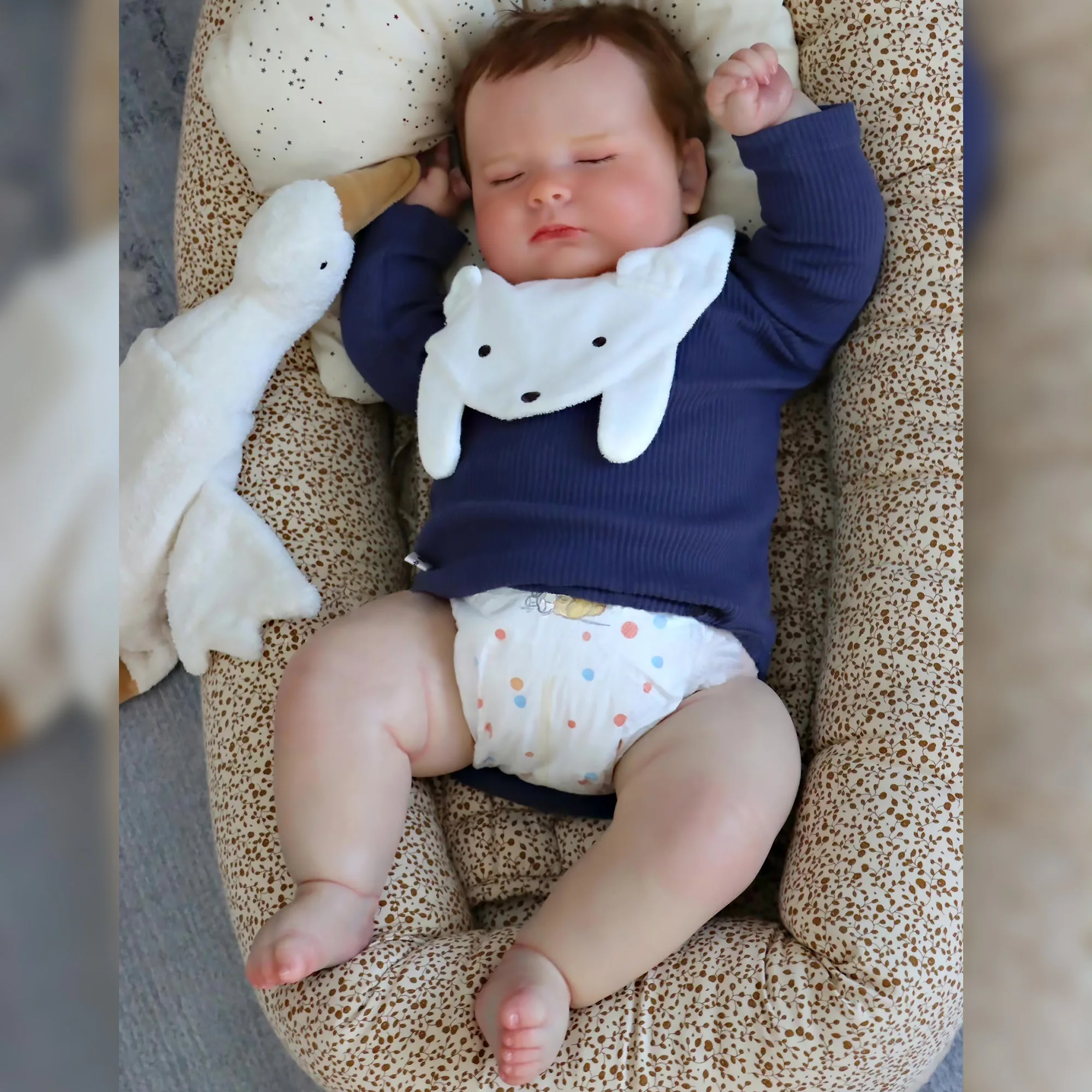 

Кукла реборн Спящая, 60 см, с 3D рисунком