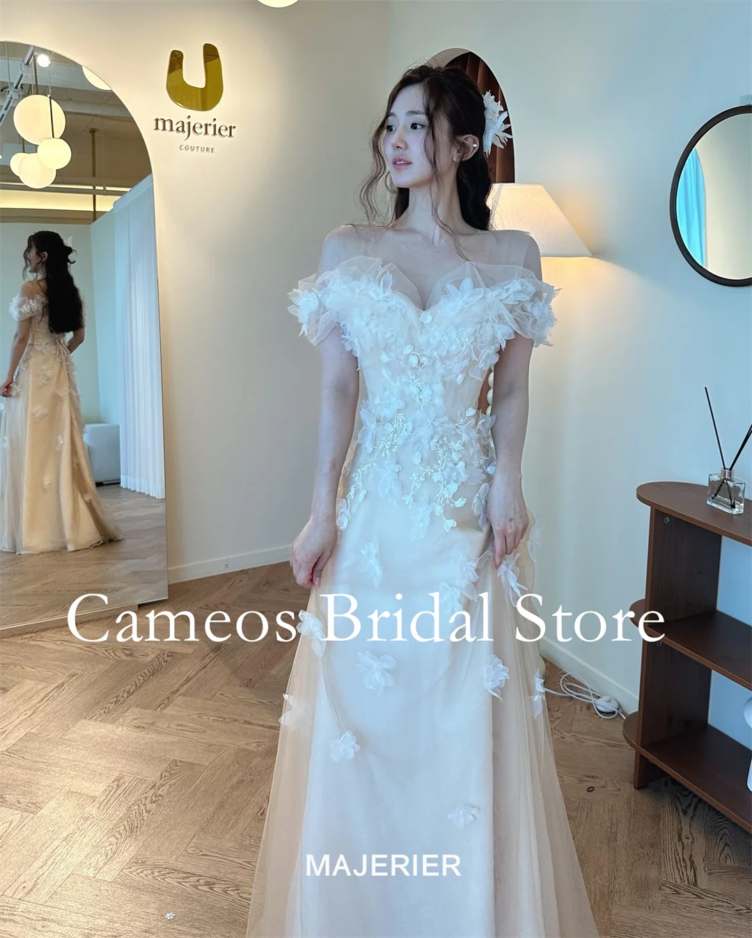 Colavis Asta Корейское свадебное платье с открытыми плечами кружевное корсетом